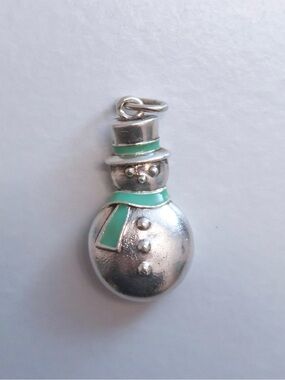Tiffany & Co. Silver Snowman Charm with Enamel
